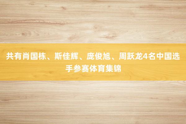 共有肖国栋、斯佳辉、庞俊旭、周跃龙4名中国选手参赛体育集锦