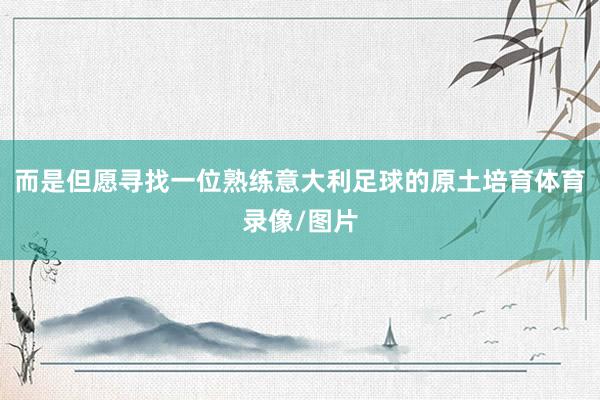 而是但愿寻找一位熟练意大利足球的原土培育体育录像/图片