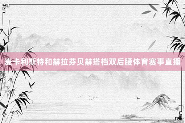 麦卡利斯特和赫拉芬贝赫搭档双后腰体育赛事直播
