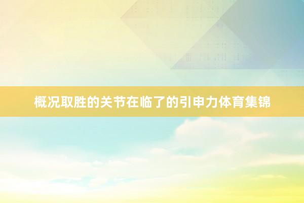 概况取胜的关节在临了的引申力体育集锦
