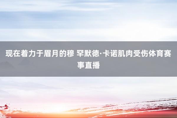 现在着力于眉月的穆 罕默德·卡诺肌肉受伤体育赛事直播