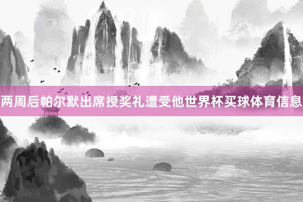 两周后帕尔默出席授奖礼遭受他世界杯买球体育信息