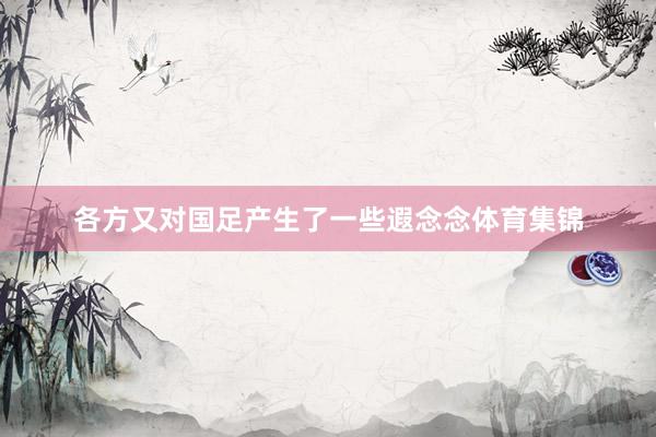 各方又对国足产生了一些遐念念体育集锦