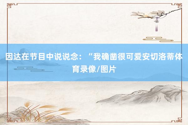 因达在节目中说说念：“我确凿很可爱安切洛蒂体育录像/图片
