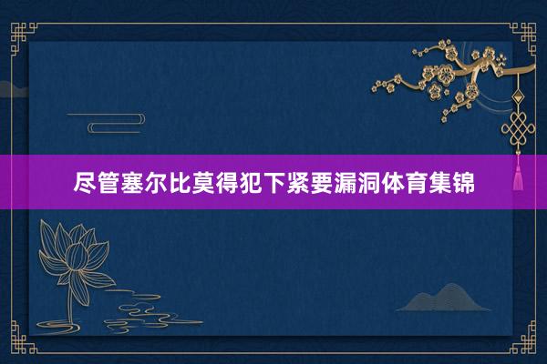 尽管塞尔比莫得犯下紧要漏洞体育集锦