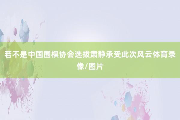 若不是中国围棋协会选拔肃静承受此次风云体育录像/图片