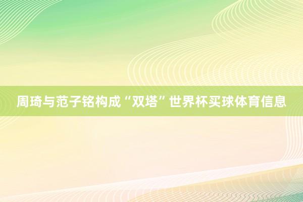 周琦与范子铭构成“双塔”世界杯买球体育信息