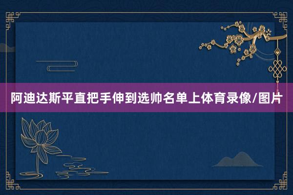 阿迪达斯平直把手伸到选帅名单上体育录像/图片