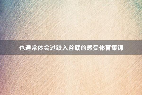 也通常体会过跌入谷底的感受体育集锦