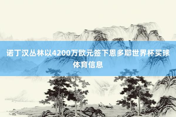 诺丁汉丛林以4200万欧元签下恩多耶世界杯买球体育信息