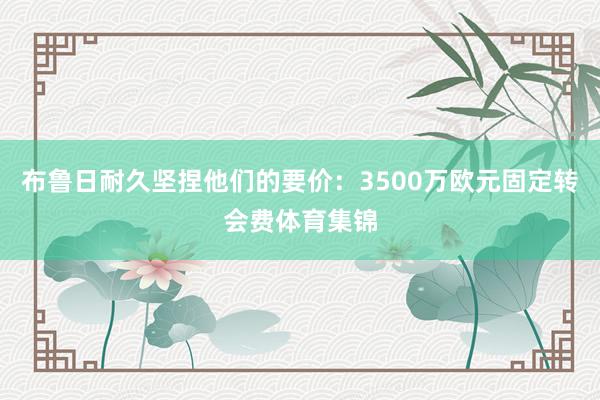 布鲁日耐久坚捏他们的要价:3500万欧元固定转会费体育集锦
