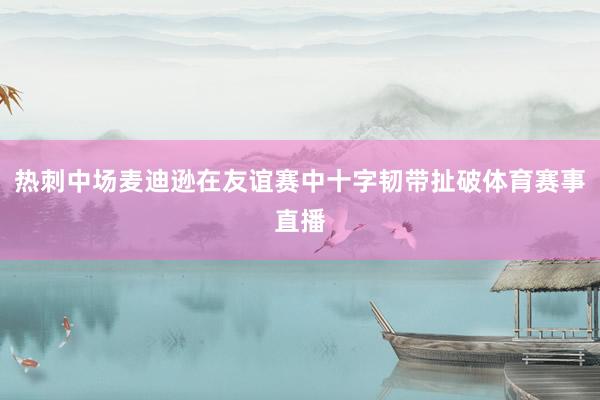 热刺中场麦迪逊在友谊赛中十字韧带扯破体育赛事直播