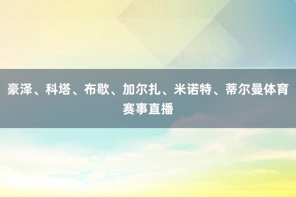 豪泽、科塔、布歇、加尔扎、米诺特、蒂尔曼体育赛事直播