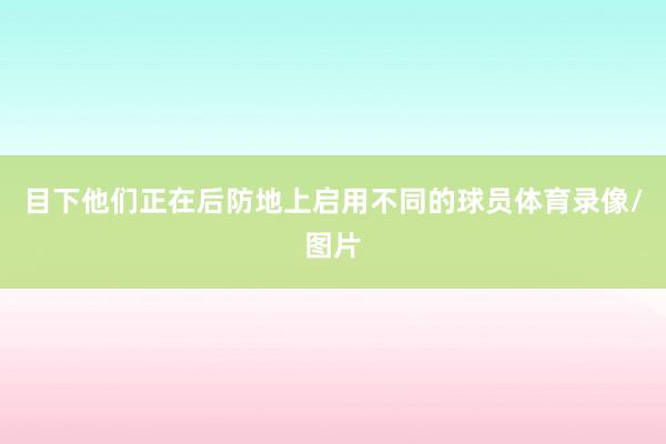 目下他们正在后防地上启用不同的球员体育录像/图片