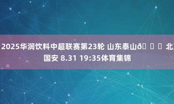 ⚽2025华润饮料中超联赛第23轮 山东泰山🆚北京国安 8.31 19:35体育集锦