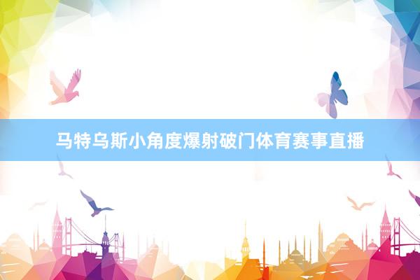马特乌斯小角度爆射破门体育赛事直播