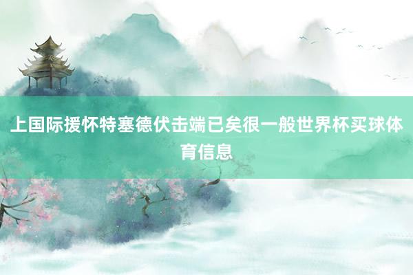 上国际援怀特塞德伏击端已矣很一般世界杯买球体育信息