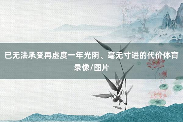 已无法承受再虚度一年光阴、毫无寸进的代价体育录像/图片