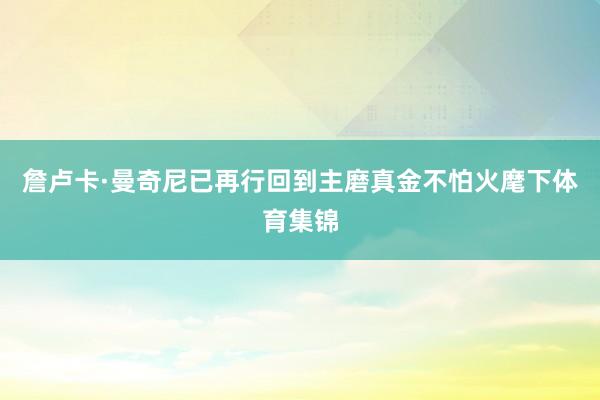 詹卢卡·曼奇尼已再行回到主磨真金不怕火麾下体育集锦