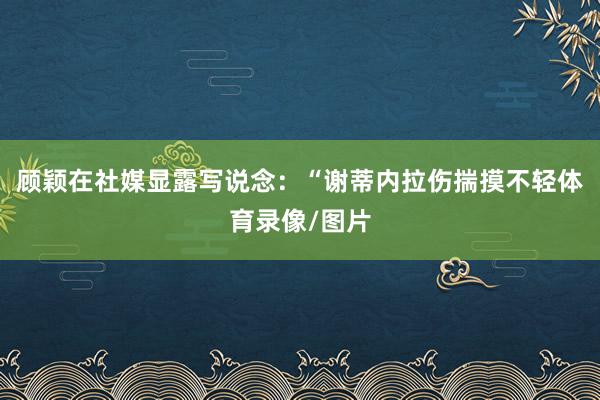 顾颖在社媒显露写说念：“谢蒂内拉伤揣摸不轻体育录像/图片