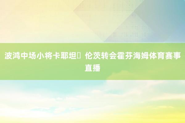 波鸿中场小将卡耶坦・伦茨转会霍芬海姆体育赛事直播